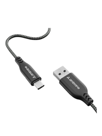 Ambrane Unbreakable 3A Fast Charging 1.5M Braided Type C USB Cable (CTG002)