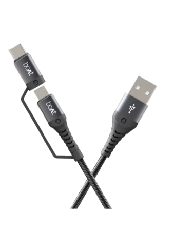 Boat Deuce USB 300 2 in 1 Type-C & Micro USB cable (CTG003)