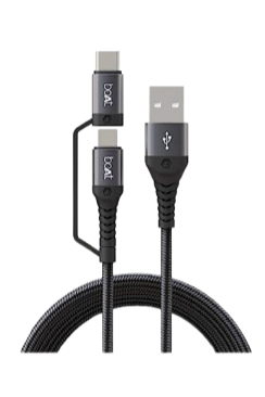 Boat Deuce USB 300 2 in 1 Type-C & Micro USB cable (CTG003)