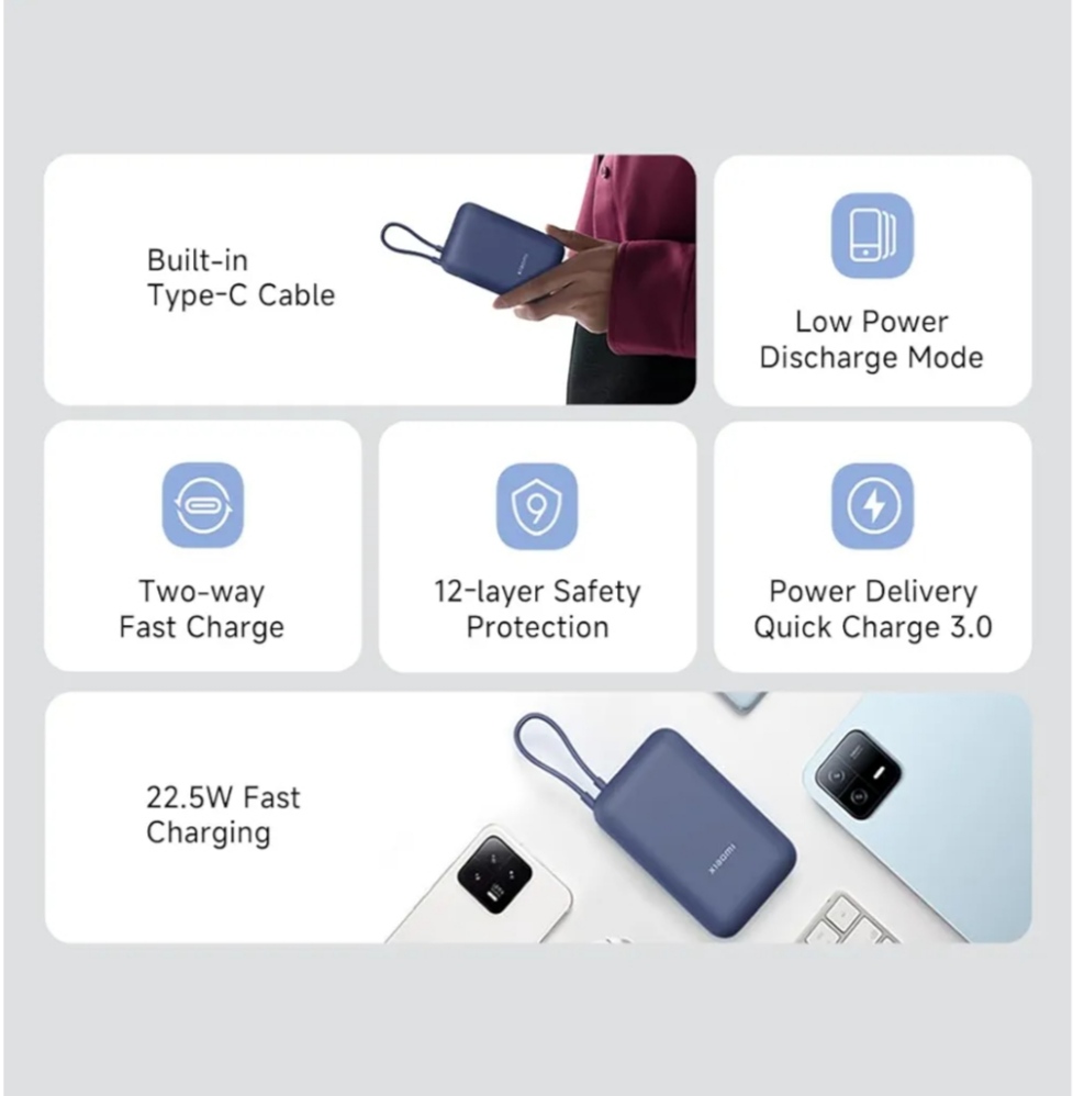 Xiaomi Pocket Power Bank 10000mAh 22.5W Fast Charging (CTG016)