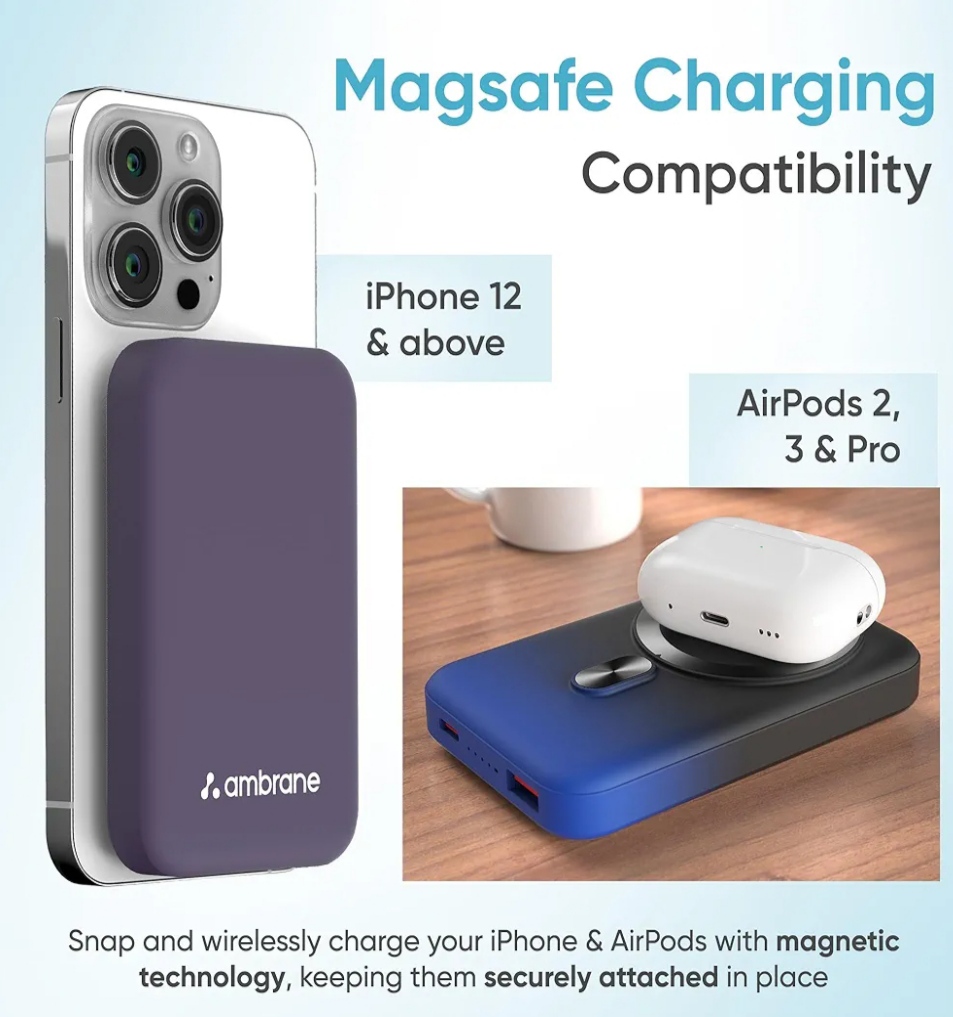 Ambrane Magsafe Wireless 10000Mah Fast Charging (CTG020)