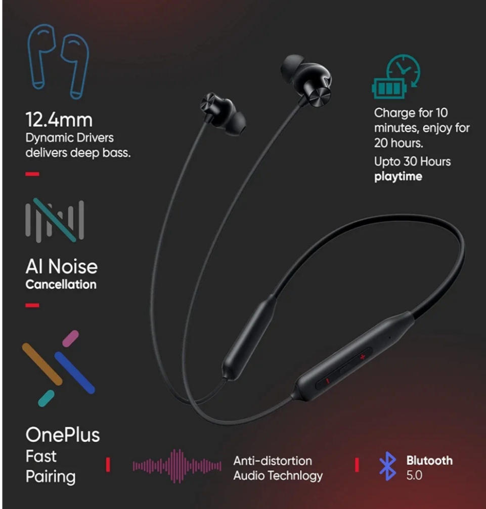 OnePlus Bullets Z2 Bluetooth Wireless Neckband (CTG035)