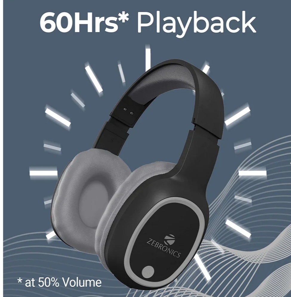 ZEBRONICS THUNDER Bluetooth Headphones (CTG043)